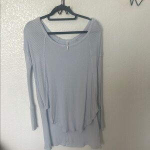 Free People Women's Light Blue Long Sleeve Top